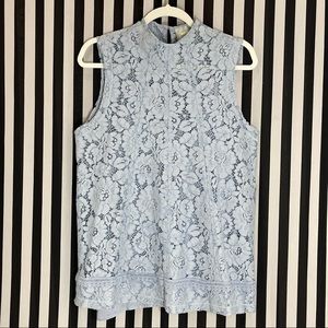 Maeve Powder Blue Lace Sleeveless Top Size M